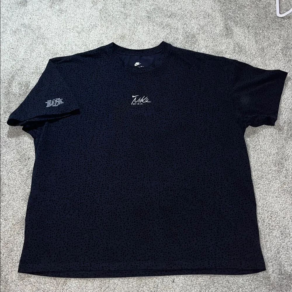Navy Blue Black Nike Tee Shirt XXL Leopard Print Just Do It Printed Sleeve JDI